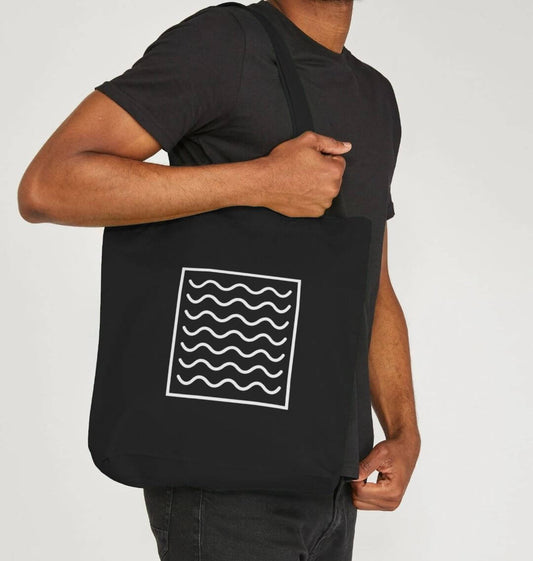 Ocean Current Pattern Organic Cotton Tote Bag | Eco - Friendly Canvas Shopper | PCH Pure - PCH Pure