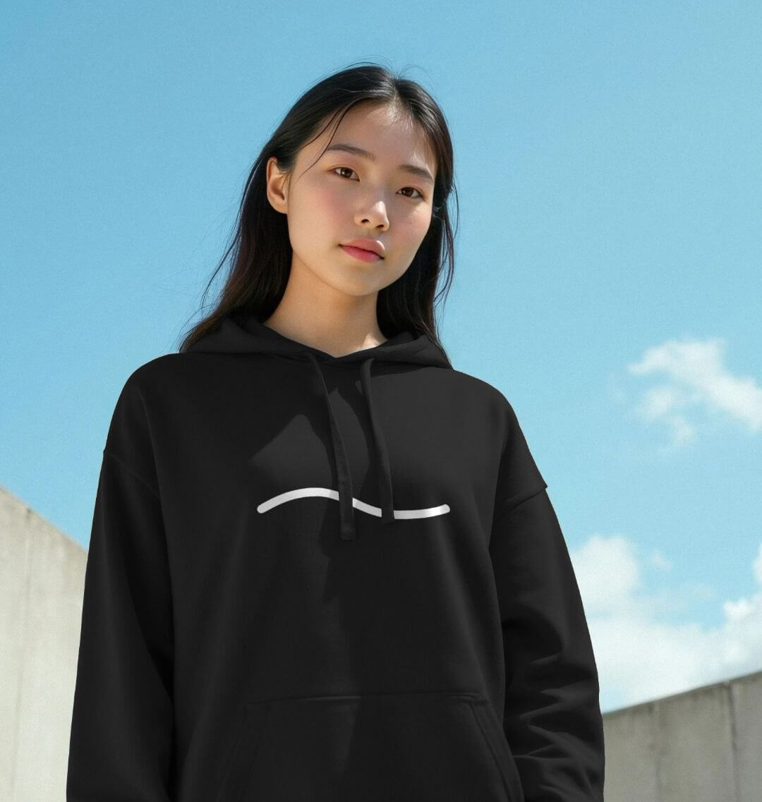 Minimal Wave Line Organic Cotton Hoodie | Ethical & Sustainable Hoodie | PCH Pure - PCH Pure