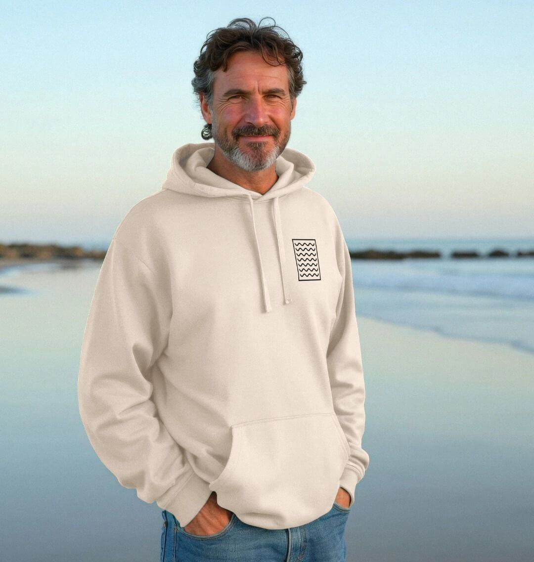 Ocean Current Pattern Organic Cotton Hoodie | Ethical & Sustainable Hoodie | PCH Pure - PCH Pure