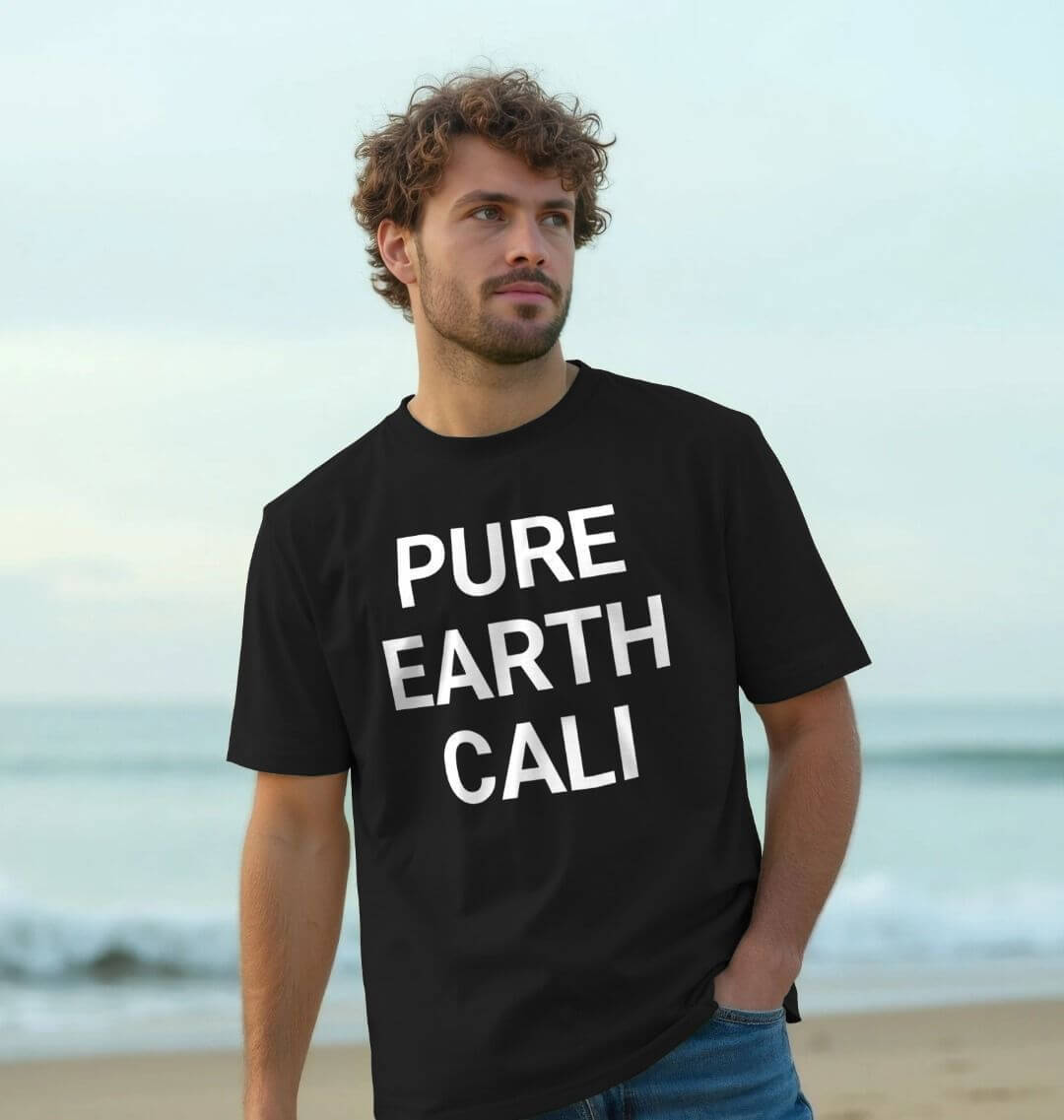 PURE / EARTH / CALI Organic Cotton Tee Black | Sustainable Classic Tee | PCH Pure - PCH Pure