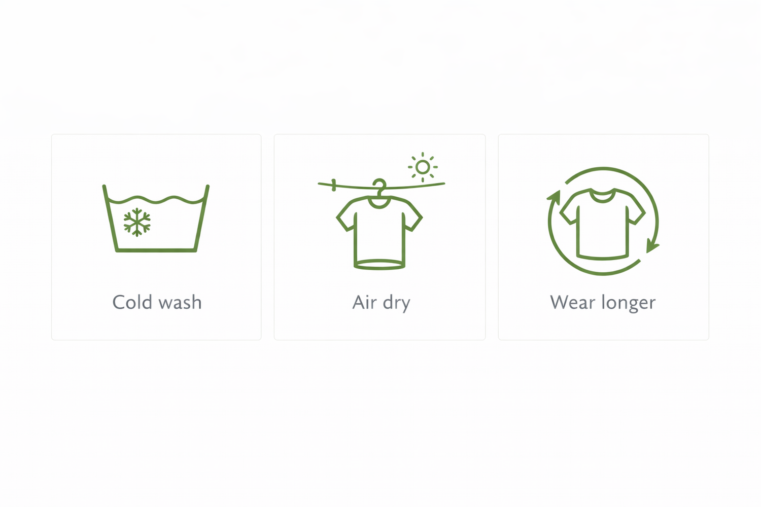 Care icons for organic basics: cool wash and air dry