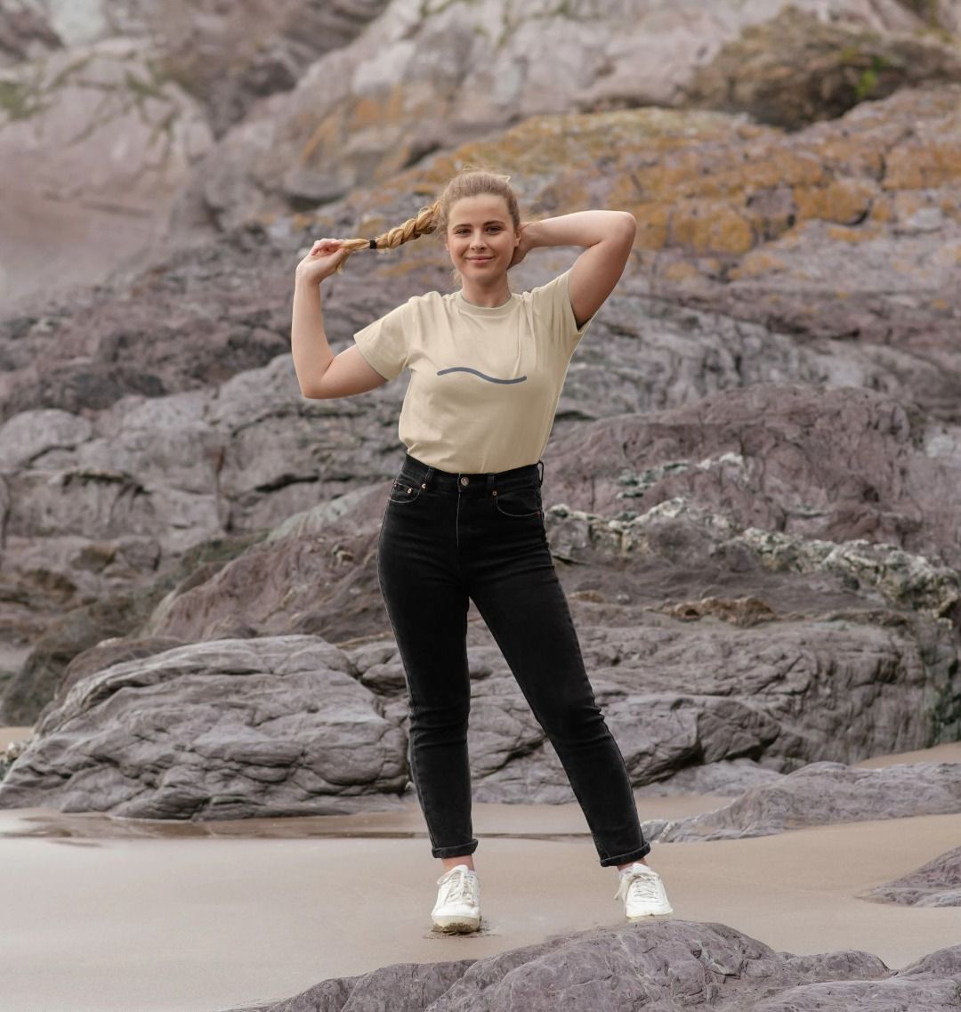 Organic Cotton T-Shirt | Minimal Wave Line Tee - PCH Pure - PCH Pure