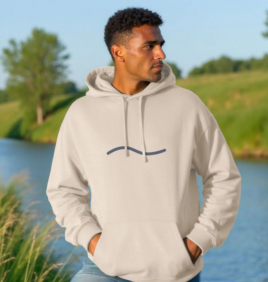 Organic Cotton Hoodie | Minimal Wave by PCH Pure - PCH Pure