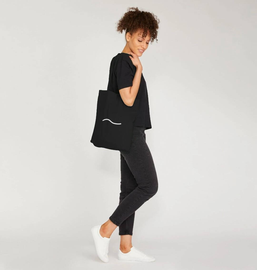 Minimal Wave Line Organic Cotton Tote Bag | Eco - Friendly Canvas Shopper | PCH Pure - PCH Pure