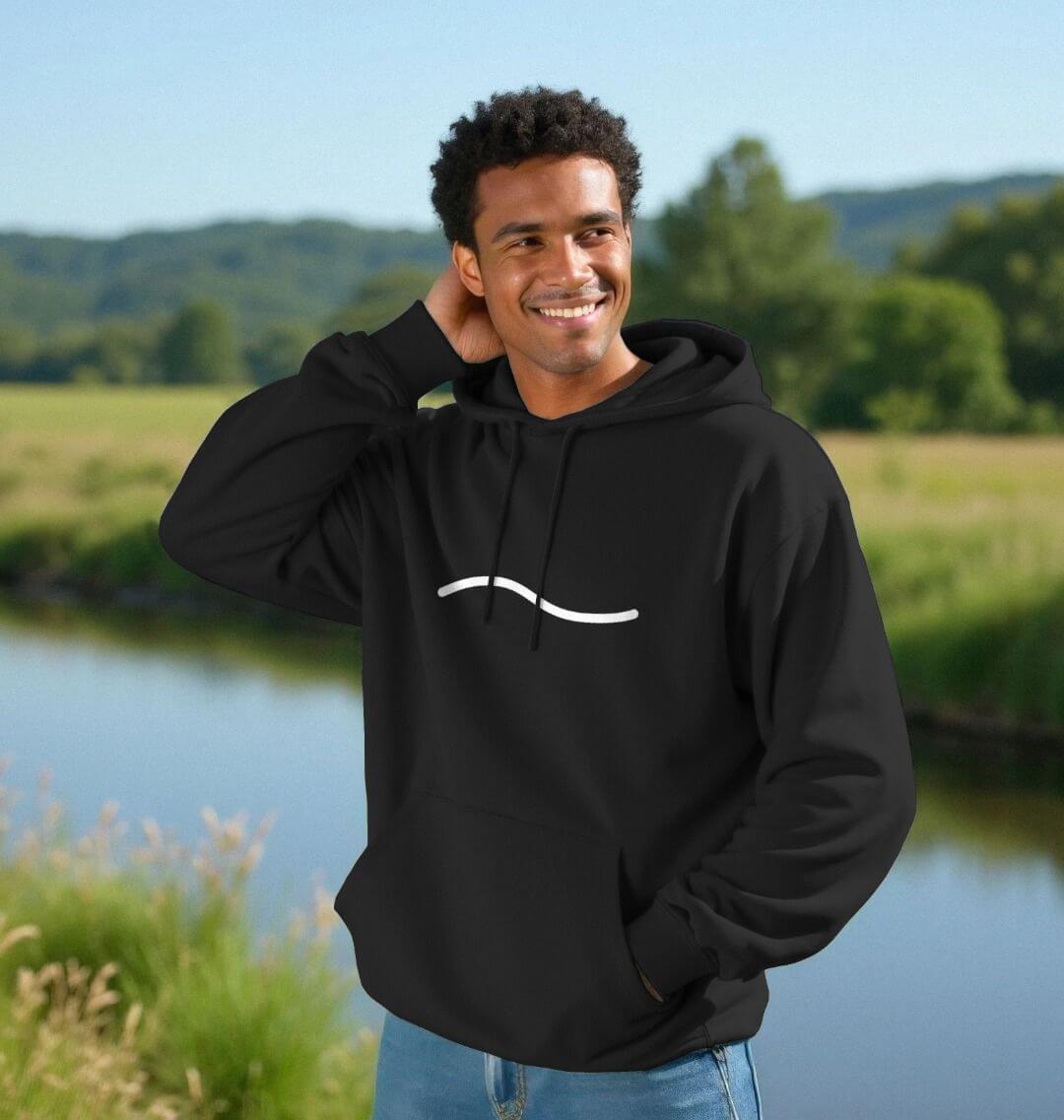 Minimal Wave Line Organic Cotton Hoodie | Ethical & Sustainable Hoodie | PCH Pure - PCH Pure
