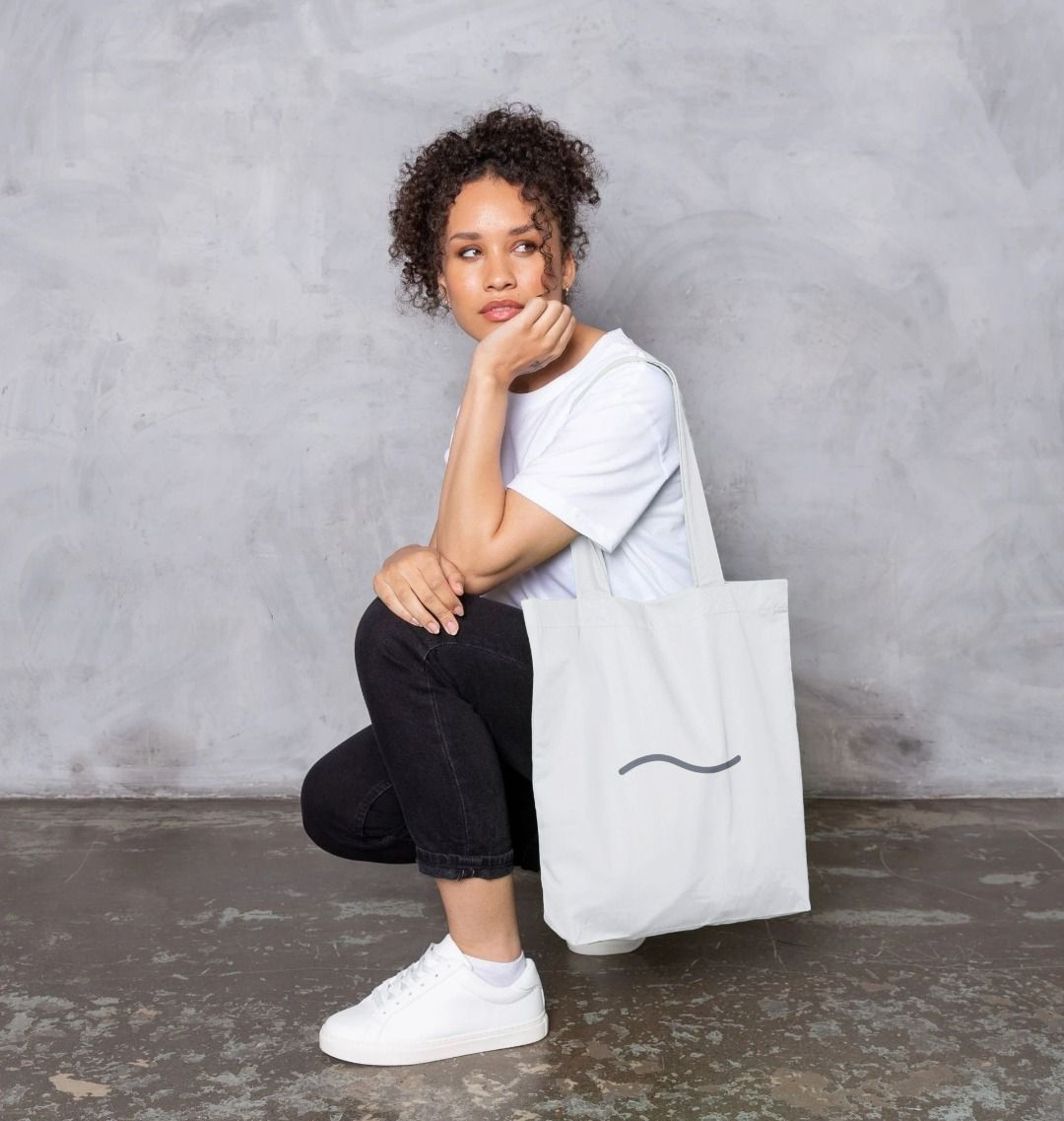 Minimal Wave Line Organic Cotton Tote Bag | Eco - Friendly Canvas Shopper | PCH Pure - PCH Pure