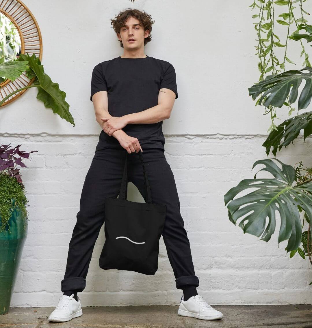Minimal Wave Line Organic Cotton Tote Bag | Eco - Friendly Canvas Shopper | PCH Pure - PCH Pure