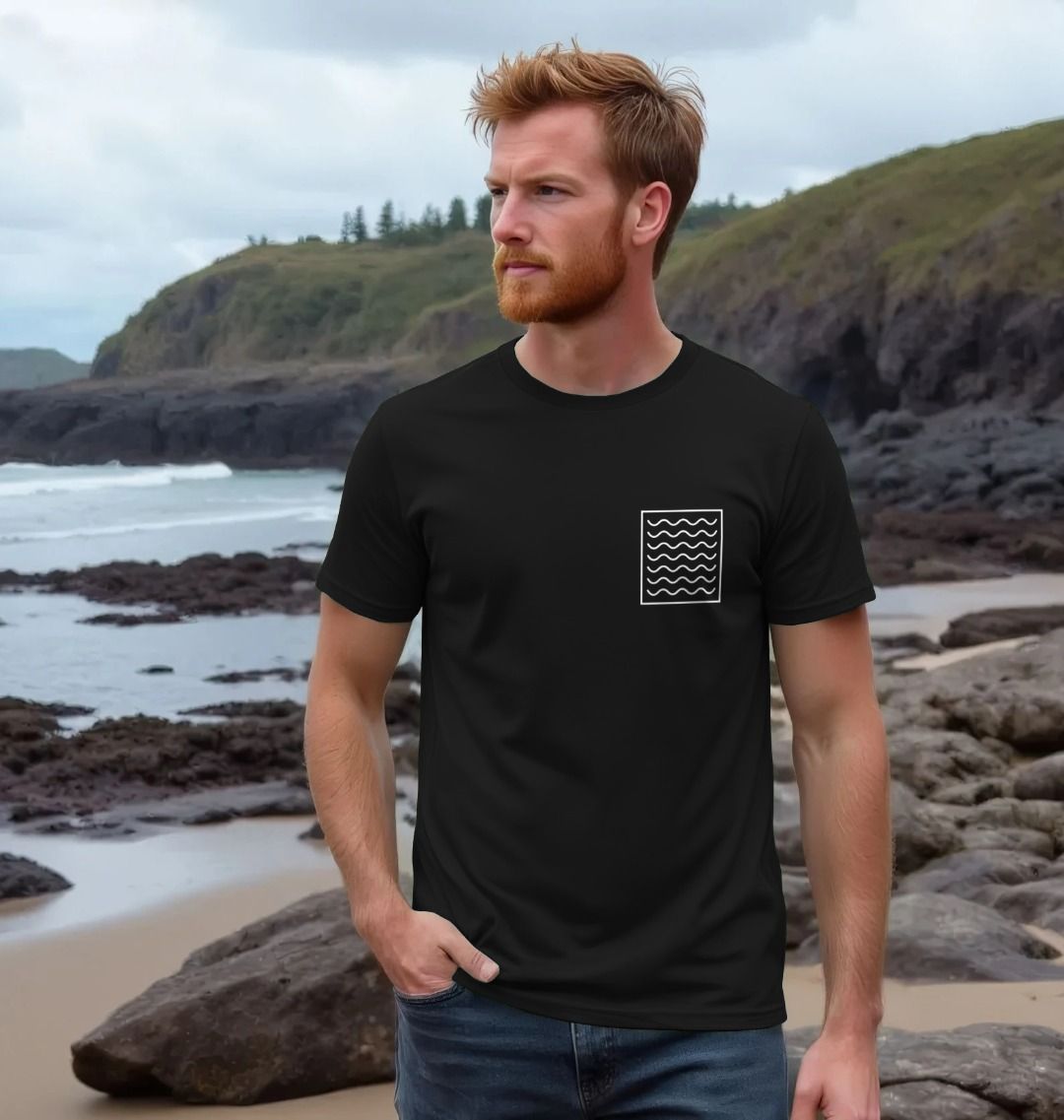 Ocean Current Pattern Organic Cotton T-Shirt | Sustainable Classic Tee | PCH Pure - PCH Pure