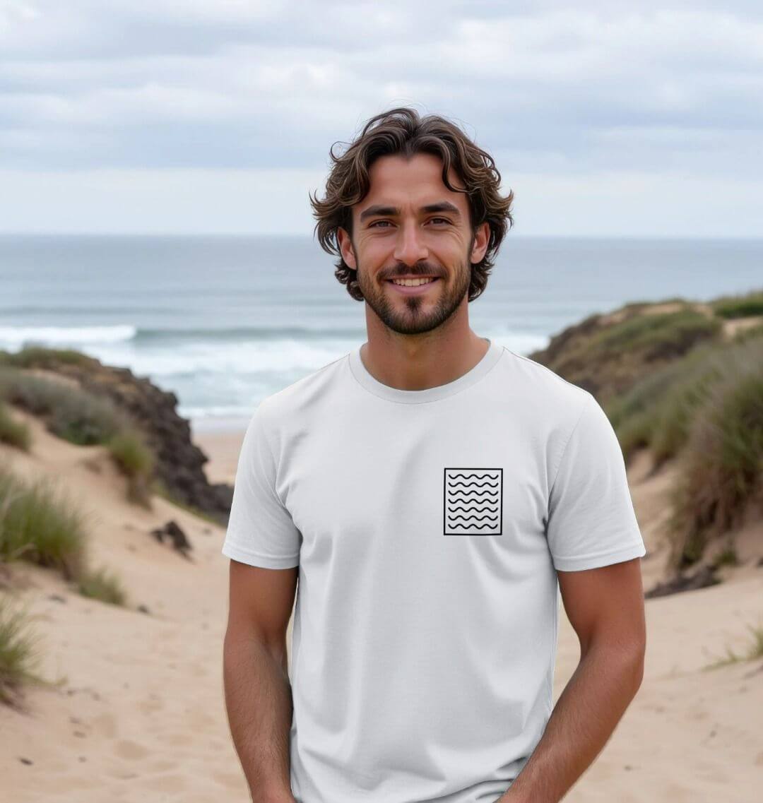 Ocean Current Pattern Organic Cotton T-Shirt | Sustainable Classic Tee | PCH Pure - PCH Pure