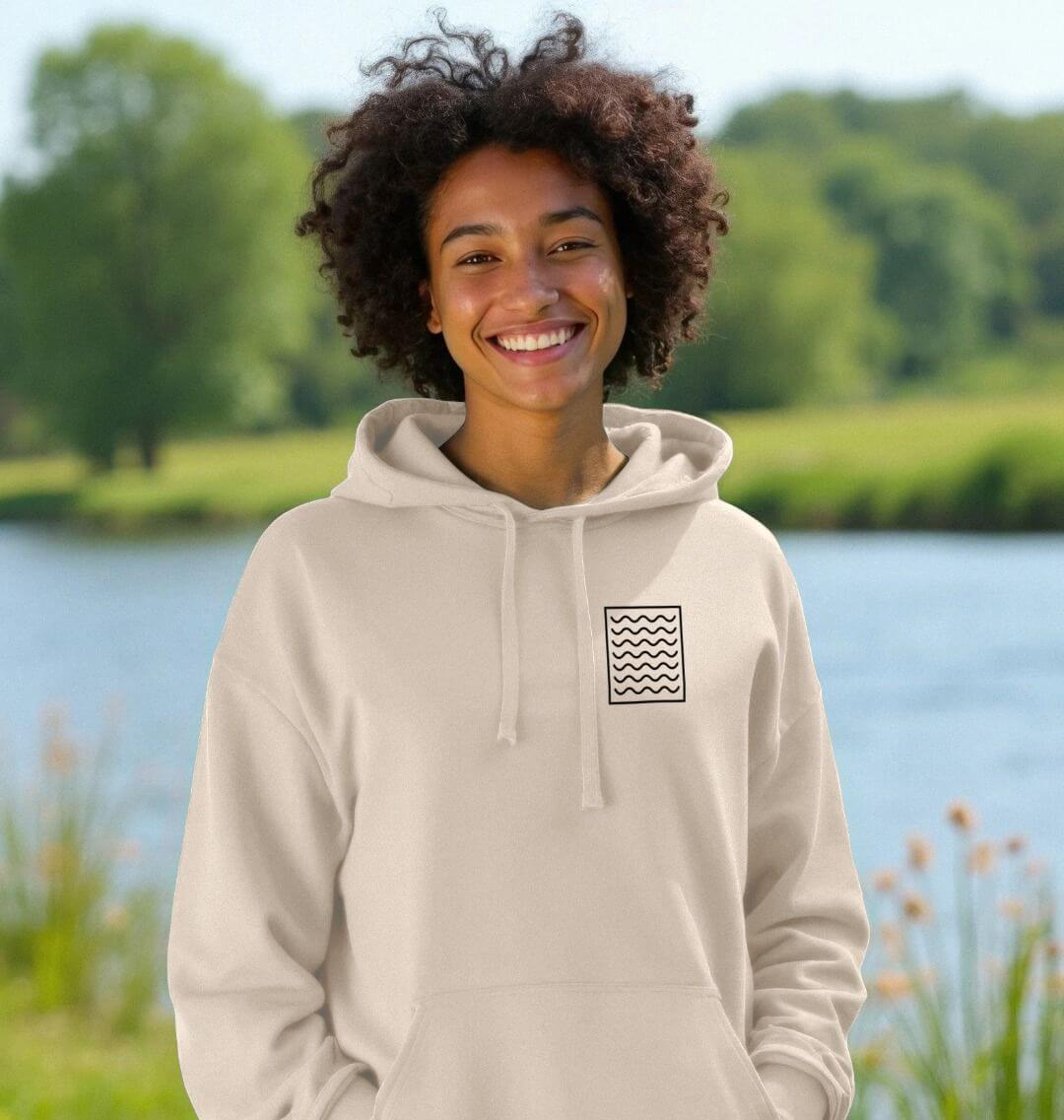 Ocean Current Pattern Organic Cotton Hoodie | Ethical & Sustainable Hoodie | PCH Pure - PCH Pure