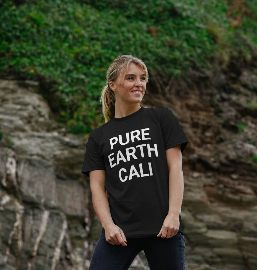 PURE / EARTH / CALI Organic Cotton Tee Black | Sustainable Classic Tee | PCH Pure - PCH Pure