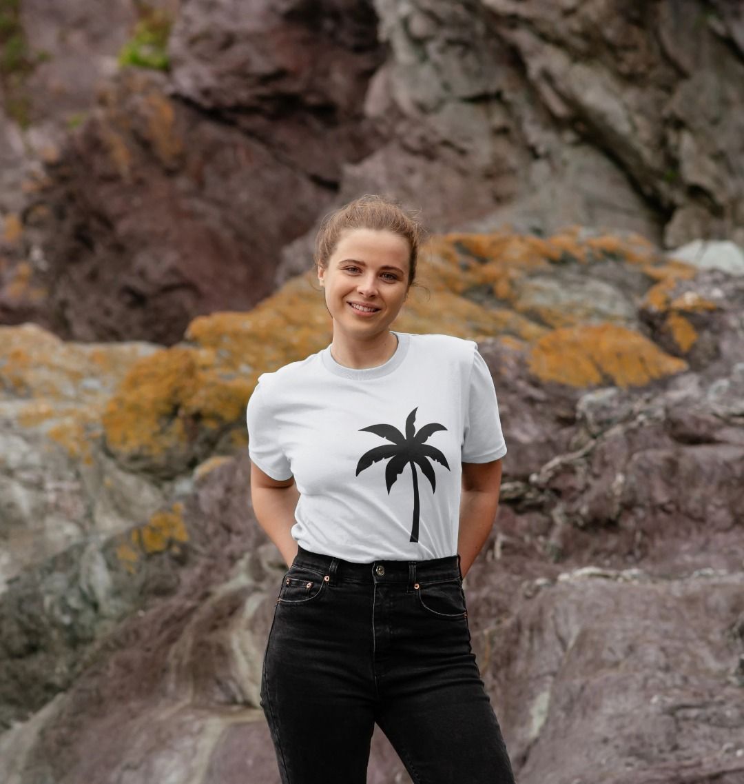 Organic Cotton Graphic Tee — Palm Shadow Silhouette by PCH Pure - PCH Pure