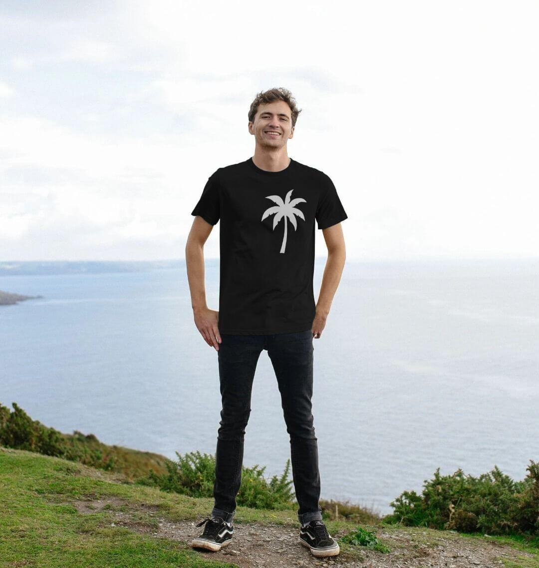 Palm Shadow Silhouette Eco friendly t shirt made from 100% certified organic cotton