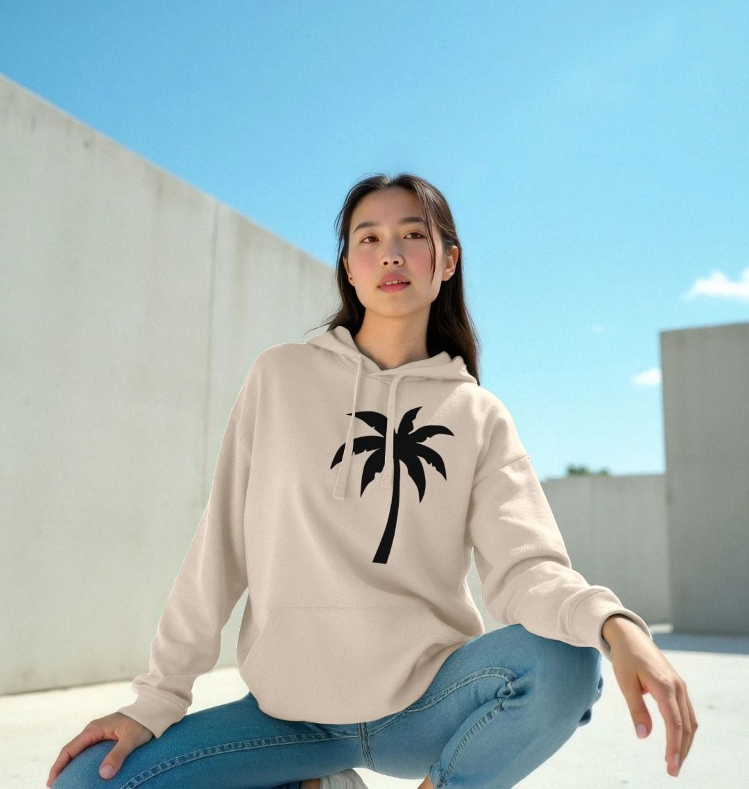Palm Shadow Silhouette Organic Cotton Hoodie | Ethical & Sustainable Hoodie | PCH Pure - PCH Pure