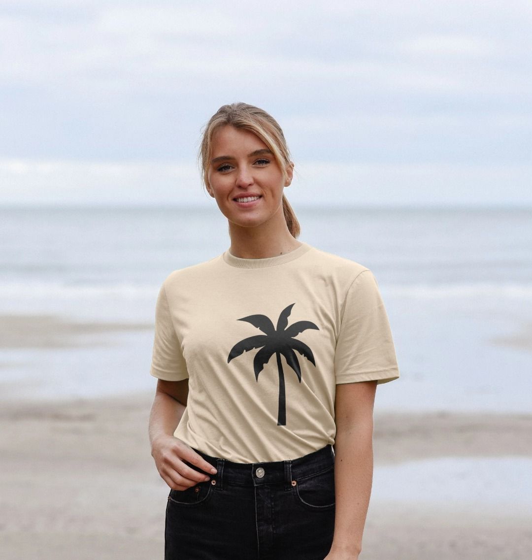 Organic Cotton Graphic Tee — Palm Shadow Silhouette by PCH Pure - PCH Pure