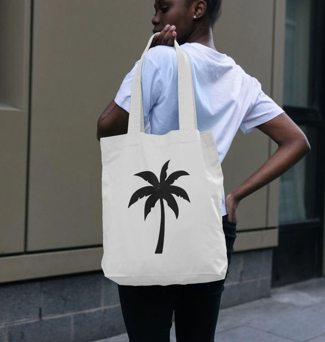 Palm Shadow Silhouette Organic Cotton Tote Bag | Eco - Friendly Canvas Shopper | PCH Pure - PCH Pure